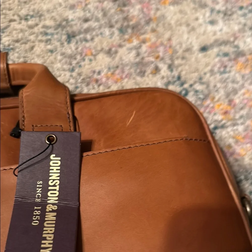Johnston & Murphy Brown Leather Briefcase